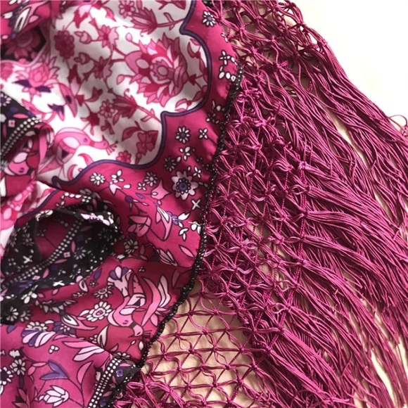 Purple Maroon Boho Beach Swimwear Cover Up Wrap - Picture 5 of 5